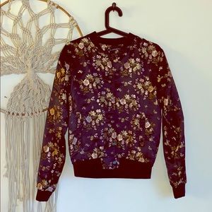 Brandy Melville Metallic Bomber Jacket
